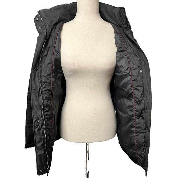 LARRY LEVINE Women's XS Down Puffer Coat Jacket Black Faux Fur Hood Winter Warm - Picture 6 of 12